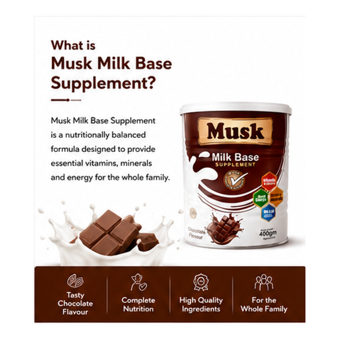 Musk Milk Base Supplement Chocolate Flavour 400g