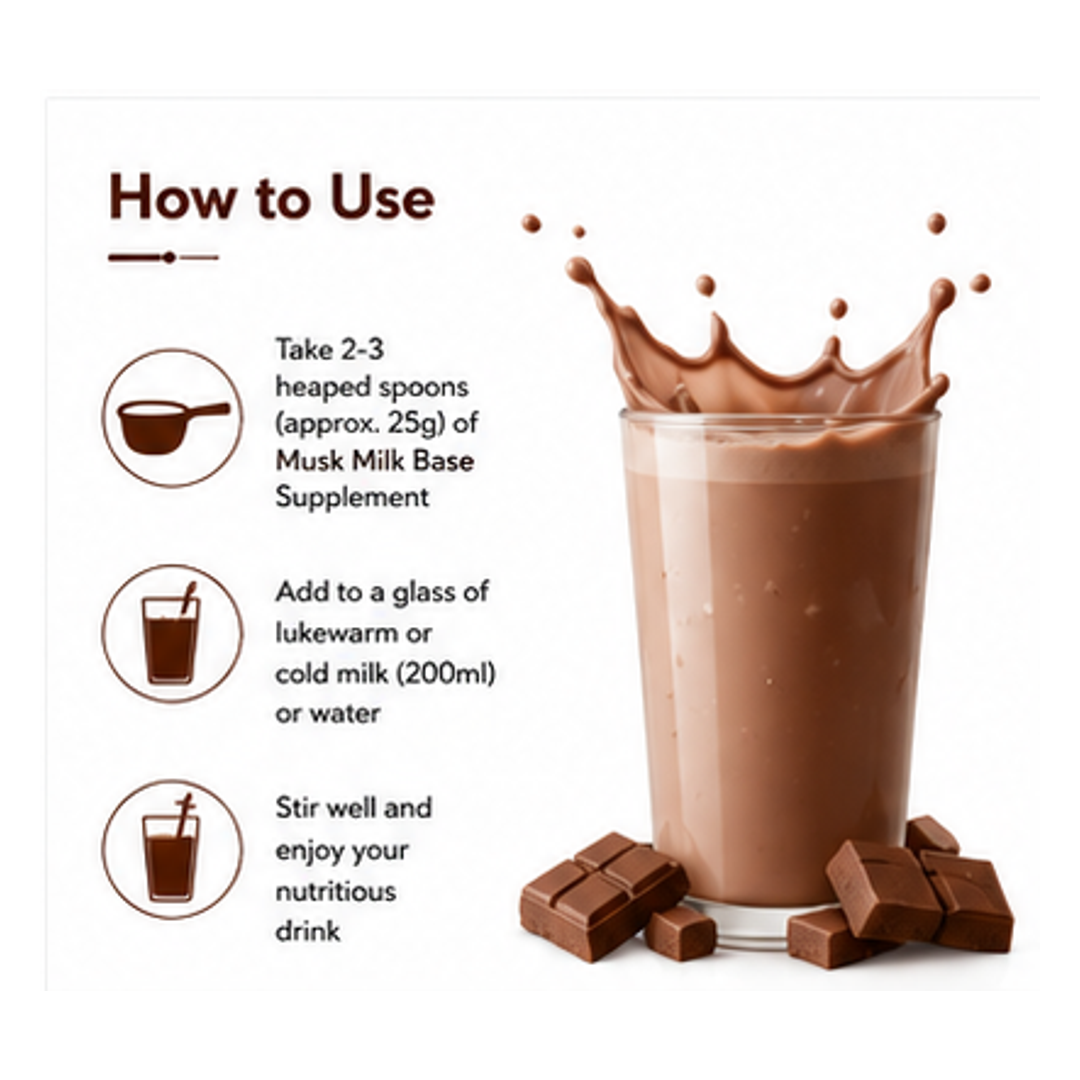 Musk Milk Base Supplement Chocolate Flavour 400g