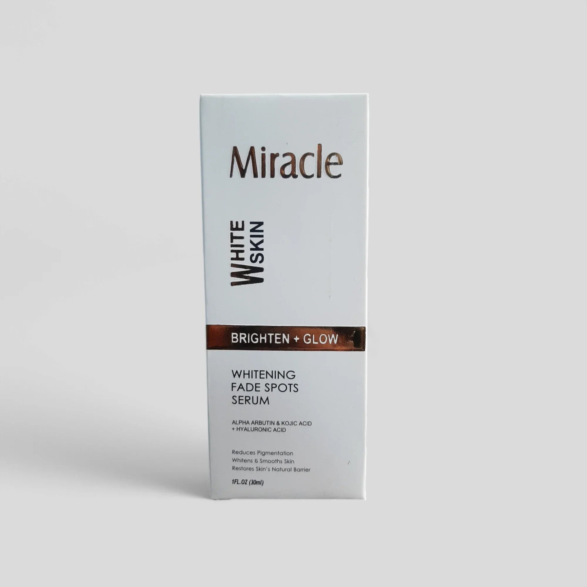 Miracle whitening fade spots serum box for brightening and glowing skin with anti-pigmentation formula
