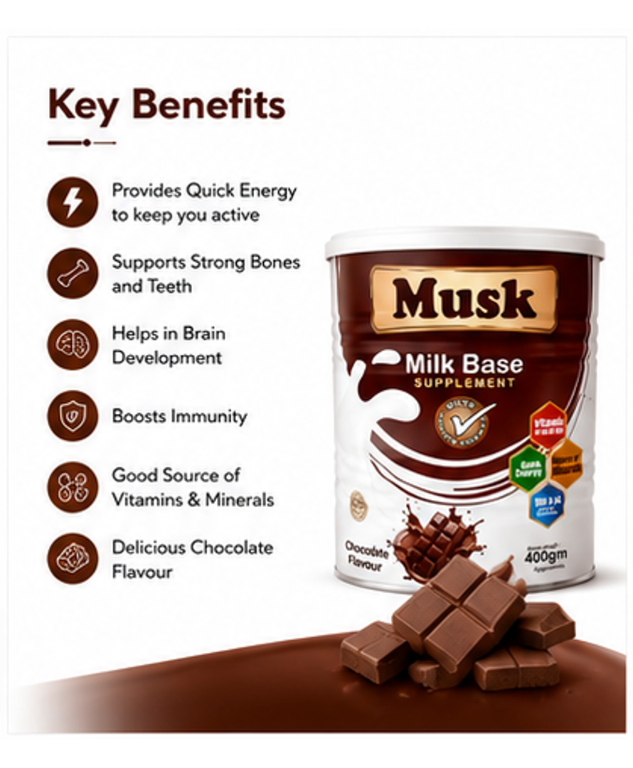 Musk Milk Base Supplement Chocolate Flavour 400g