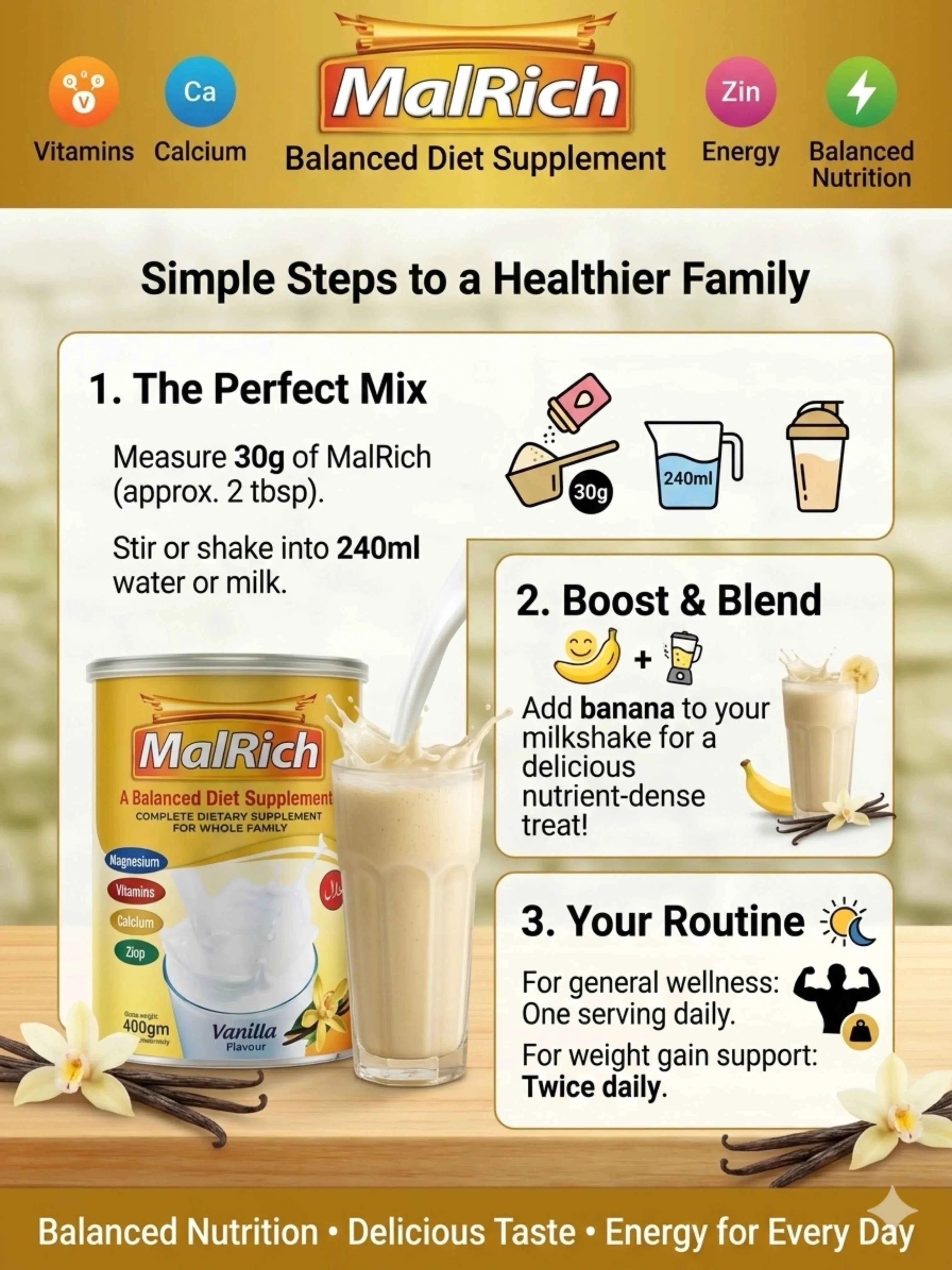 MalRich Balanced Diet Supplement(400gm)